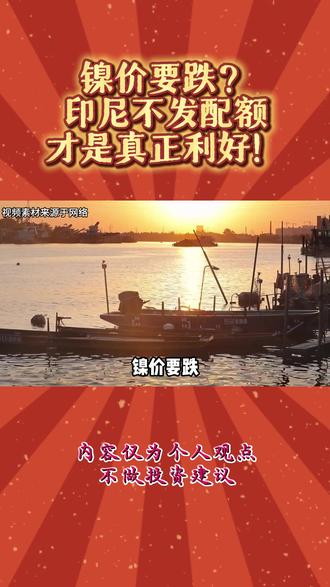 镍价要跌?印尼不发配额才是真正利好! #财经 #金属 #镍价 #镍行情