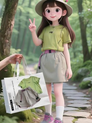 森系小探险家!户外穿搭直接封神🤩。这套薄荷绿+浅灰裙的户外套装,自带“森林滤镜”,走在林棉质短袖透气不闷汗,速干裤裙洋气不走光!,戴个渔夫帽,配双登山鞋,往森林小径一跑,直接美成“自然纪录片主角”!!! ,#户外穿搭 #清新感穿搭#萌娃暑假出游穿搭#夏日穿搭主打松弛感#上半年潮流穿搭清单 @抖加🔥上热门🔥dou+🔥热点宝