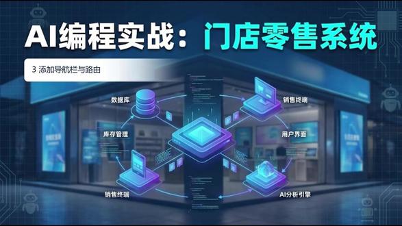 AI编程实战教程-门店零售系统 第3集:添加导航栏与路由 #AI编程 #编程入门