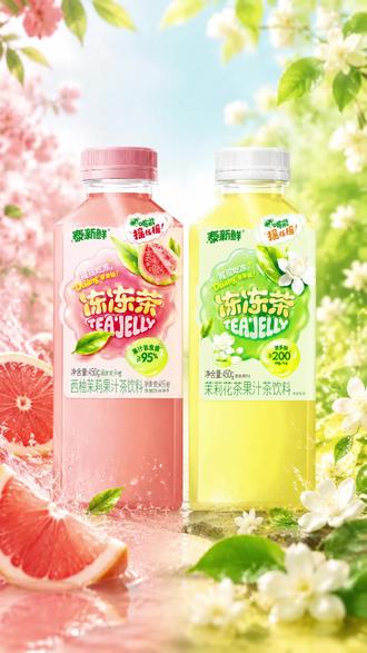 #泰新鲜 #冻冻茶 #泰新鲜冻冻茶 泰新鲜冻冻茶今夏爆款来袭,芭乐、茉莉花两大特色风味直击市场空白。高含量真果汁打底,拒绝勾兑添加,还富含茶多酚,天然又健康。#冻冻果汁茶