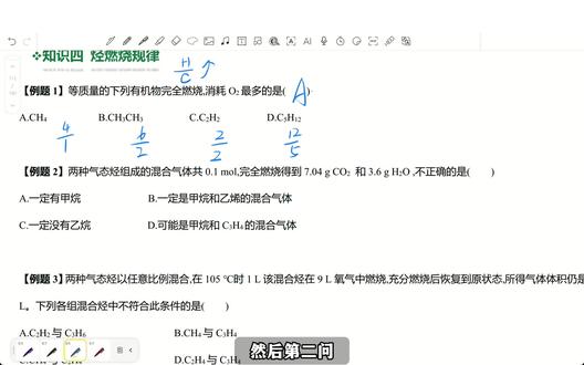 高一化学知识点|烃燃烧规律 精选例题解析第一节@长乐培青升学通 #福州高中 #高中化学 #学霸秘籍 #每日一题 #化学