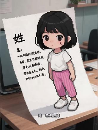 姓 名:刘婷婷
性 别:女
出生日期:2001年02月09日(农历)
失踪时身高:104CM
失踪日期:2006年10月07日(阳历)
失踪地点:广西壮族自治区南宁市兴宁区朝阳广场
失踪者特征描述:一个头旋、不是断掌纹,眉毛间有摔伤的疤痕,左右不详。
失踪经过:当时父亲在建筑工地干活,母亲带着三个孩子(二女儿婷婷一直在姨妈家长大,开学前几个月才接过来,在西乡塘小学上学前班)在这里上学,当天是周六,父母一起带着三个孩子来朝阳广场玩,下午三四点钟的时候,父母在靠近和平商场附近看衣服,婷婷和姐姐弟弟在旁边玩,结果婷婷跑着跑着就没见了。
家庭成员:父亲、母亲、大姐、小弟(后出生)。
失踪时穿着:穿白色上衣,粉色灯芯绒裤子,脚穿白色小皮鞋。
口音:说壮语,会一点点普通话。
失踪孩子的血型或父母血型或兄弟姐妹的血型:父亲A型、母亲B型、弟弟AB型#宝贝回家