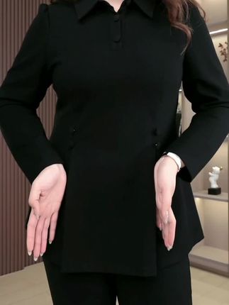 2025大码女装秋新款气质显瘦百搭收腰翻领上衣ZB6845长袖#女装穿搭