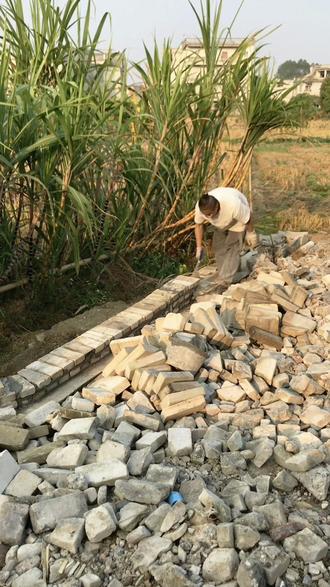 在农村如何低成本改造花园围墙地基,一起来看看我的省钱小妙招吧#庭院改造计划实施记录#造花园 #农村基础设施建设 #创作者中心 #创作灵感