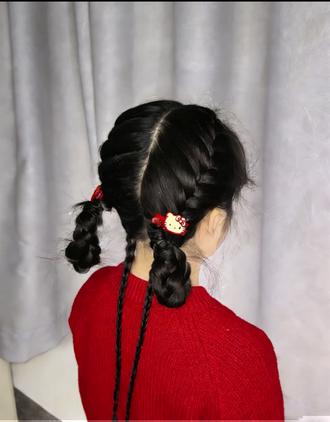 甜甜的双麻花辫来啦!简单又好看,赶紧给你女儿安排上吧!#简单好看的编发教程 #创作者中心 #创作灵感 #编发 #扎发教程