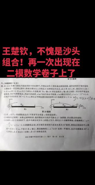 #王楚钦#二模数学压轴题#初中生 初三二模