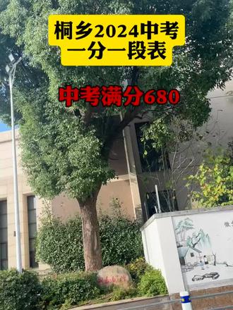 桐乡2024中考一分一段图