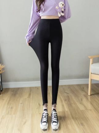 8130女弹力蕾丝修身显瘦打底裤高腰可外穿九分裤加大码80-200斤 #打底裤 #保暖裤 #加绒裤 #高腰裤 #外穿打底裤