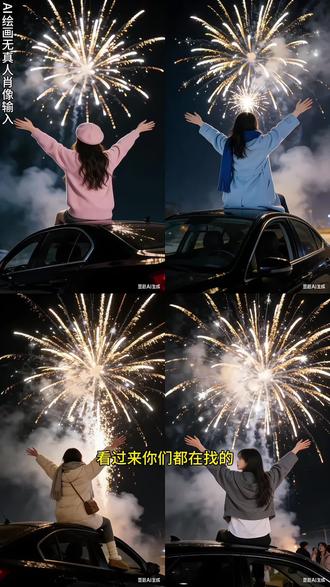 夜晚车顶烟花拍照 车顶烟花拍照ai指令教程#豆包ai #豆包P图已经nextlevel了 #车顶烟花拍照ai口令 #氛围感拍照 #跨年氛围感烟花照 有自己的专属烟花啦