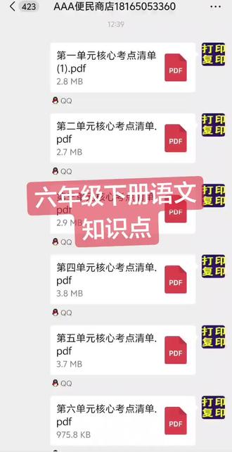 六年级下册语文知识点电子版