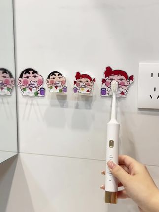 小新一家三口好可爱啊,#牙刷架 #牙刷架置物架 #蜡笔小新