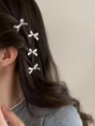 可爱蝴蝶结发夹 甜酷少女小号刘海发卡 碎发夹子鸭嘴夹侧边饰品 #发夹 #头饰发饰 #刘海夹#侧边夹#鸭嘴夹