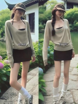 这套纯欲三件套藏着不动声色的美。#早秋松弛感穿搭    软糯长袖T恤落肩设计刚好,内搭的吊带从领口偷露一角,锁骨若隐若现。包臀裙裹着流畅腰线,走动时裙摆轻摆,把温柔藏在每一步里。   单穿吊带配半裙是微醺感,加件T恤又添了层慵懒滤镜。配小白鞋是街角咖啡馆的松弛,换双玛丽珍鞋就能赴约晚风。   最懂女生心思的是分寸感——露得克制,媚得轻盈,像刚泡好的蜜桃乌龙,甜得让人忍不住多品两口。衣柜里该有这样一套,让你随手一套都美得毫不费力。#跟着穿搭博主学穿搭真的有用   #用基础款玩转一周穿搭   #早秋韩系氛围感穿搭    #美出高级感  @抖加🔥上热门🔥dou+🔥热点宝 @DOU+上热门