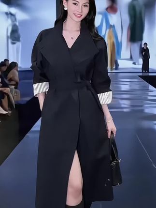 高级感风衣外套,春秋季新款韩系英伦风宽松气质休闲大衣#时尚女装#风衣外套#气质穿搭#穿出自己的风格