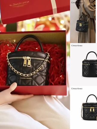 【CrtnzoKroez官方正品】真皮女包高级感手提包小香风小众菱格经典