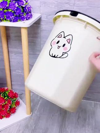 #好物推荐🔥 #奶油风垃圾桶 #非常方便实用 #居家好物