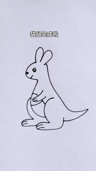 简笔画袋鼠#简笔画 #儿童简笔画#一学就会的简笔画