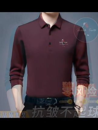 品牌正品高档男士春秋长袖新款纯色休闲翻领POLO打底上衣百搭T恤