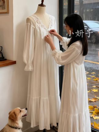 #睡裙推荐#法式家居服#公主风穿搭#春秋睡 衣#睡裙
