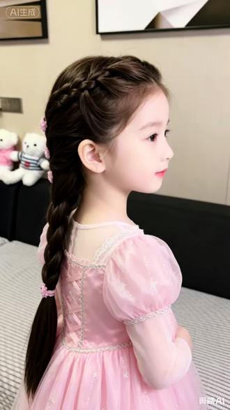 长发女童艾莎爱心编发,手残妈妈看一遍就会 #儿童发型 #生女儿就是用来打扮的 #爱莎公主 #儿童编发 #艾莎公主