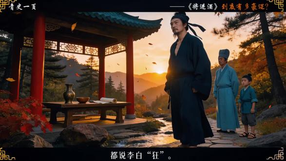 7分钟了解李白的《将进酒》到底有多豪迈,多怀才不遇?#将进酒 #李白 #诗词 #传统文化 #AI创作浪潮计划