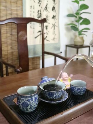 等孩子都睡了,拿出我的小茶具,开启今天的泡茶时光#景德镇陶瓷 #喝茶dou有仪式感 #盖碗悬停 #盖碗泡茶 #生活的美无处不在