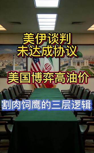 美伊谈判未达成协议,美国博弈高油价。
割肉饲鹰的三层逻辑#财经#石油#油价