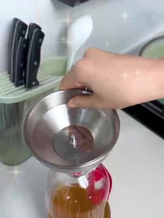 家用大口径油漏酒漏桶装瓶装分装油漏带滤网#漏斗#不锈钢漏斗#厨房好物