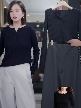 MEIZHENZI【超细绵羊毛】2025秋季新款V领坑条针织打底衫女毛衣#爆款热卖中 #好物推荐🔥 #抖音小助手 #大数据推荐给有需要的人 #显瘦穿搭 @抖加🔥上热门🔥dou+🔥热点宝