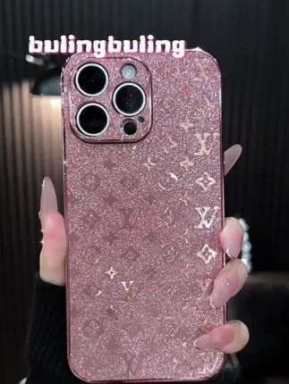 适用【苹果oppo华为vivo小米】电镀潮牌渐变闪粉轻奢防摔手机壳