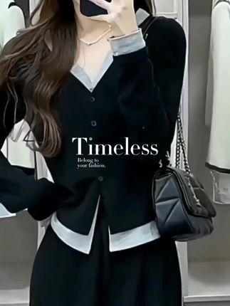 #假两件拼接上衣 #显瘦显身材 #秋季打底衫 #谁穿谁好看系列