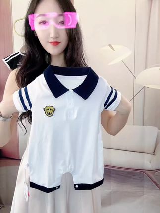 纯棉婴儿男童学院风帅气夏装潮酷婴幼儿女宝宝时尚休闲连体衣半袖#童装 #宝宝套装 #套装