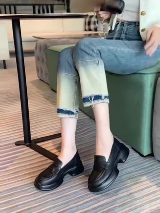 #乐福鞋#厚底乐福鞋#粗跟单鞋  #英伦风小皮鞋#好穿又好搭