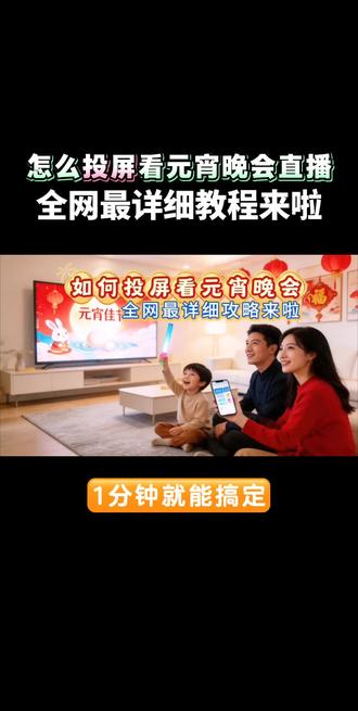 怎么#投屏 看元宵晚会直播?全网最详细攻略来啦,1分钟就能搞定,快嗨起来#骏马闹元宵贺卡 #投屏攻略 #享屏 #元宵节 @元宵节快乐