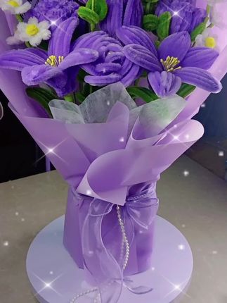 #手工花制作 #手工 浪漫紫各种花花来啦!!!喜欢的姐妹做起来#扭棒花束 #手工创业 #手工直播