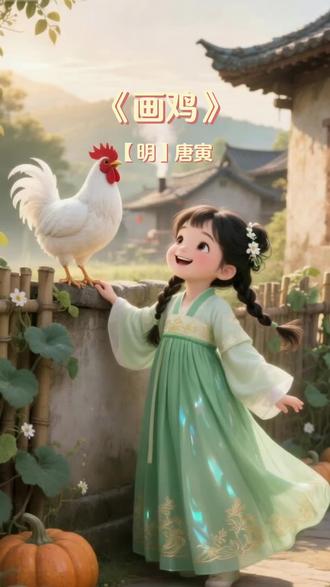《画鸡》【明】唐寅|译文
一年级下必背7首古诗已更新完
#儿童古诗词 #一年级下必背古诗 #画鸡诗配画 #国学启蒙 #每日一首诗