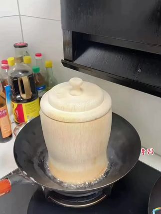 蒸饭甑子竹筒蒸米饭#竹筒#木桶饭 #木桶蒸饭做法 #木桶 #传统手艺