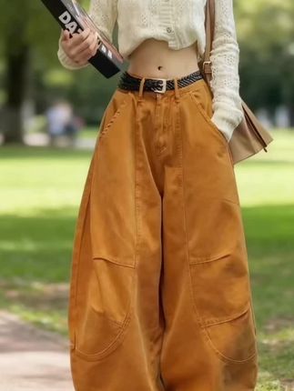 55366美式街头感宽松牛仔裤女2025年秋季新款百搭裁片洗水弯刀裤#秋冬新款 #运动穿搭 #美式宽松裤子 #百搭弯刀裤 #宽松牛仔裤