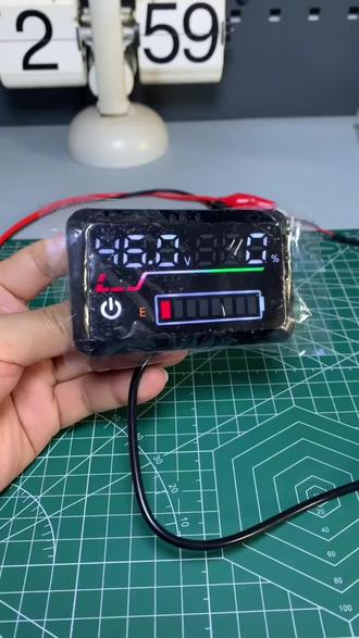 电动车电量显示器48v60v72v万能锂电铅酸通用可调显示表#电动车电量表#电池电压显示器#48至72v通用#铅酸锂电通用#电动车改装配件