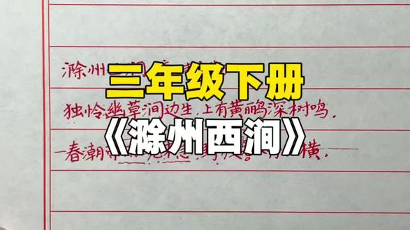 实用书法 三年级下册《滁州西涧》
#三年级下册古诗 #滁州西涧 #三石书法生命电台 #实用书法
