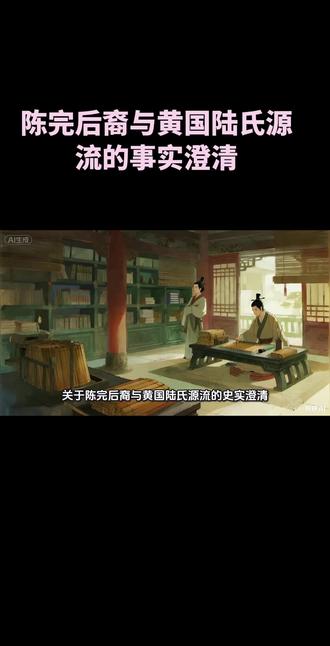 黄姓与陈姓,陆姓渊源#黄陆 #黄与陈姓渊源 #陆姓与陈姓渊源 #陈完,田,陆