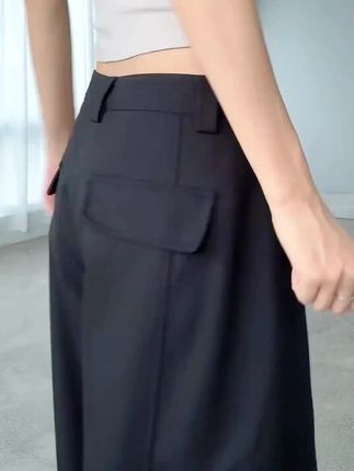 秋季高级感黑色褶皱弯刀西裤男女垂感香蕉裤阔腿百搭长裤镰刀裤