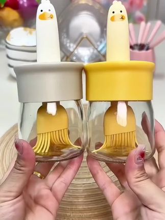 油刷子小黄鸭油瓶刷家用带盖控油刷油烧烤烘焙煎饼油刷可拆百货
