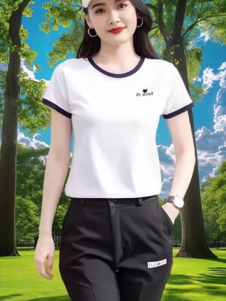 #夏季穿搭 #时尚短袖t恤 #面料舒适透气 #短袖t恤 #谁穿谁漂亮