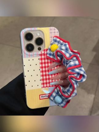 欧克里里拼接格纹腕带挂绳适用苹果16手机壳双层华为vivo小米oppo#好物分享#好物推荐