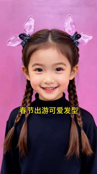 春节出游可爱发型这样扎#儿童编发 #春天发型这样扎 #儿童编发教程 #可爱发型