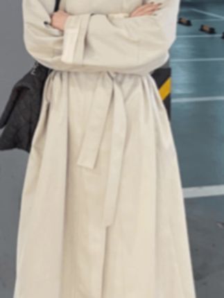 秋季新款慵懒风宽松风衣外套女新款高级垂感休闲中长款大衣#风衣外套 #长款外套 #慵懒风穿搭 #风衣外套 #风衣穿搭