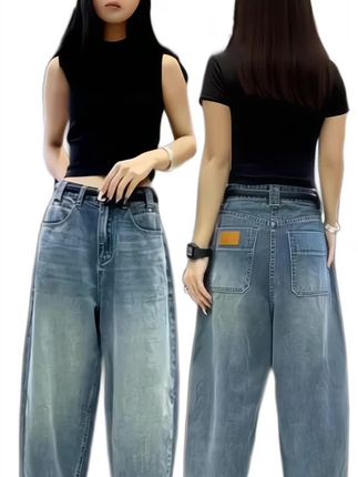 #牛仔裤#九分裤#老爹裤#哈伦裤#谁穿谁好看@DOU+小助手