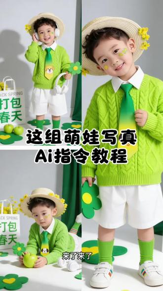 这组“打包春天”萌娃写真Ai指令教程来啦#豆包AI #豆包出大片有两把刷子#豆包P图已经nextlevel了#萌娃写真 #儿童写真 快点来试试看吧