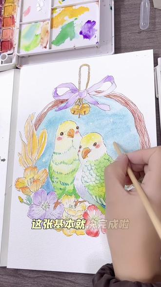 今天是自学水彩的第8天 哇今天这个图 真的画的我崩溃 不过也是目前画的最细腻的一张线稿#画画 #每日一画 #水彩 #临摹 #手绘